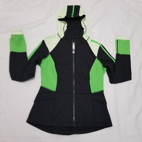 Lululemon Athletica Black Green Hoodie Jacket Sz10 - Picture 4 of 9